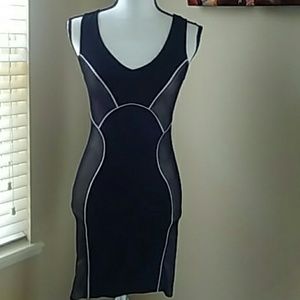 Jealous Tomato Black Bodycon Dress w/ Mesh Design